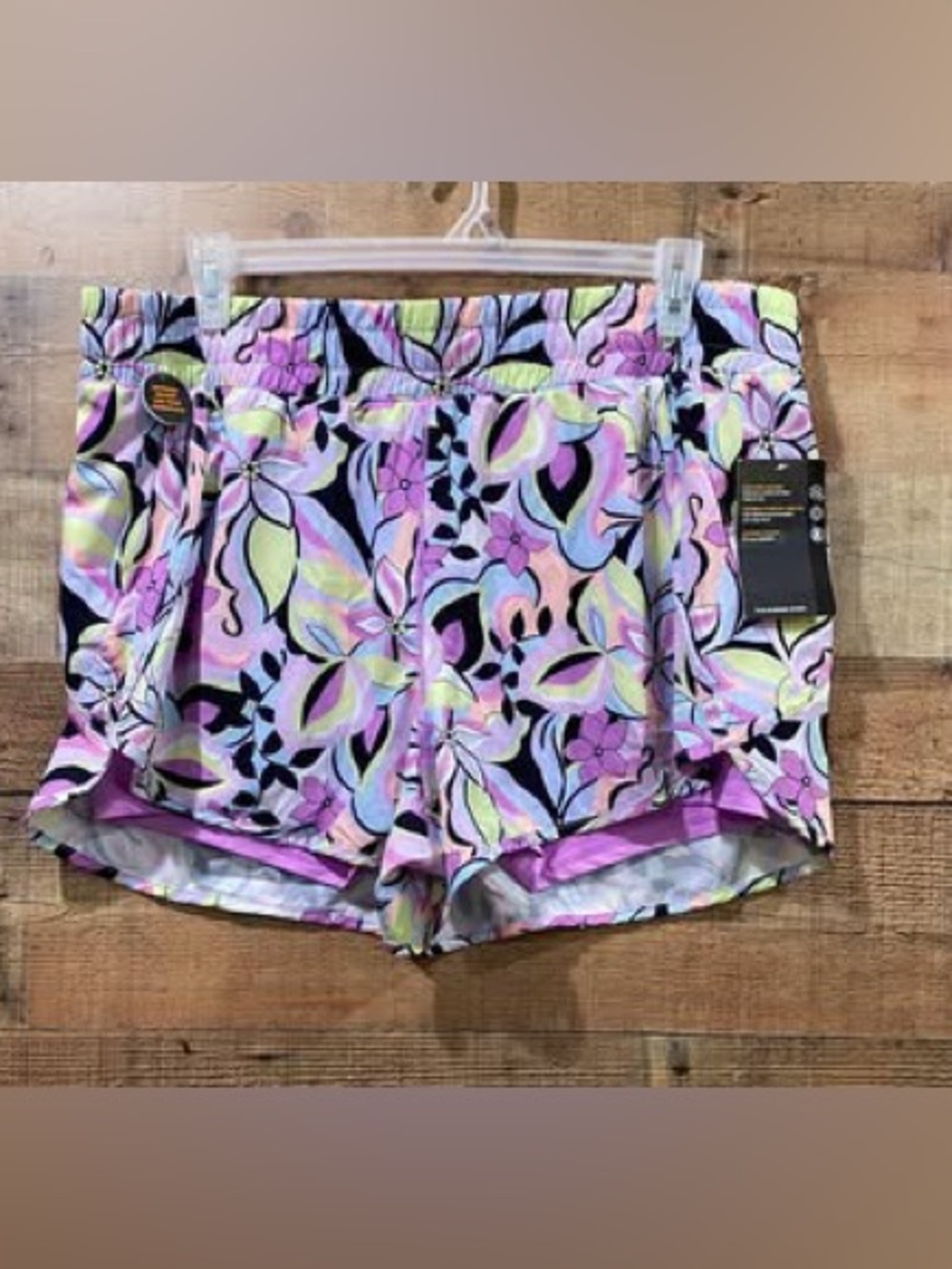 NWT Avia Colorful Floral Pink, Purple, Green Athletic Bike Running Shorts Sz 2X